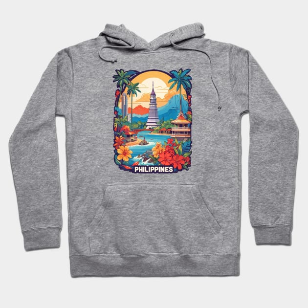 Vintage Travel Philippines Design Hoodie by huefinder